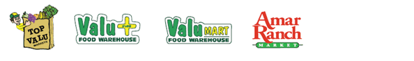 Top Valu Market, Valu Plus Food Warehouse, Valu Mart Food Warehouse, Amar Ranch Market, and Price Rite